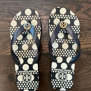 Tory Burch Black and White Polka Dot Sandals